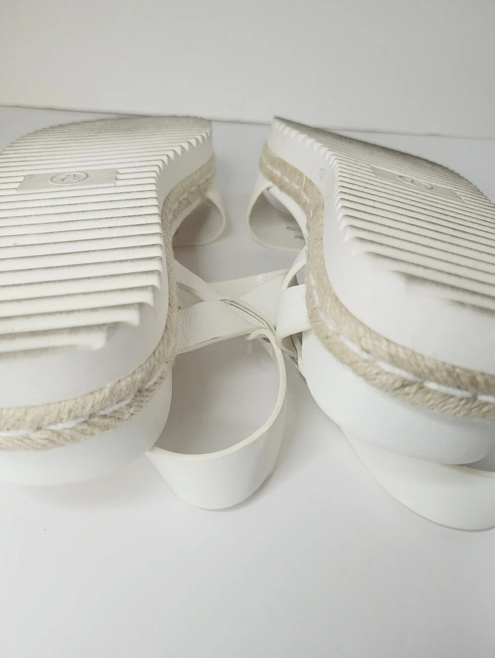 A New Day Rianne Strappy White Espadrille Sandals Women's 7.5 Platform Summer